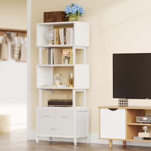 Étagère de <span class=keywords><strong>rangement</strong></span> pour <span class=keywords><strong>CD</strong></span> avec tiroir, organiseur de <span class=keywords><strong>DVD</strong></span> à 7 niveaux avec butées réglables pour livres, support de <span class=keywords><strong>rangement</strong></span> multimédia - Product Image 4