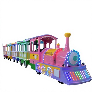Equipo de tren sin rieles para parques de atracciones, tren eléctrico para exteriores, recargable, puede transportar pasajeros - Product Image 1