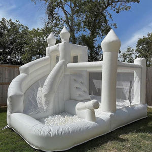 Château Gonflable Extérieur Blanc avec Souffleur – Jeux Gonflables Incluant un Bouncy Castle - Product Image 5
