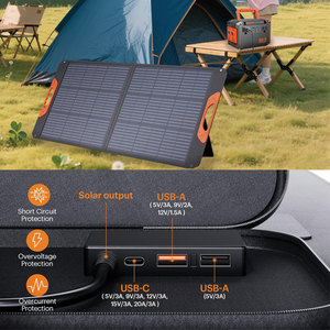 Panel Solar Plegable ETFE de 100W, Cargador Solar Portátil de Alta Eficiencia para Emergencias, Camping y Situaciones de Supervivencia - Product Image 2