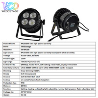 Luz LED DMX512 RGBW 4 en 1 de 4x50W con IP65, Temperatura de Color 3000-6000K, 1 Año de Garantía para Iluminación de Escenarios y Proyecciones