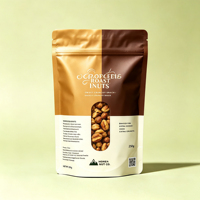 Op maat gemaakte bedrukte koffiepoeder verpakkingszakken, staande pouch met ziplock sluiting, hersluitbare koffieverpakking met aangepast logo