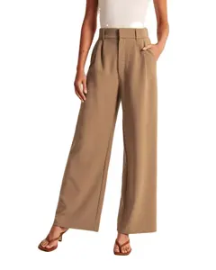 Pantalon de travail large pour femme, pantalon long décontracté, pantalon large à la cheville, neuf quarts