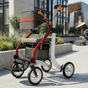 Déambulateur Relaxsmith AR2031 pour personnes âgées, structure robuste en alliage d'aluminium, pliage facile, siège confortable, capacité de charge de 120 kg, CE - Product Image 1
