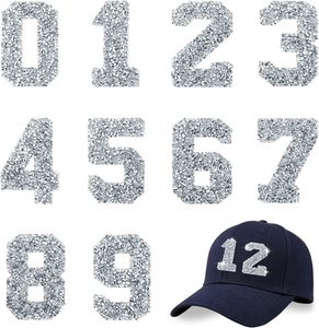 Lot de numéros thermocollants en strass, appliques numérotées en strass à coudre pour vêtements DIY - Product Image 1