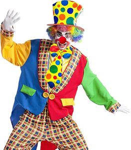 Gran oferta, sombrero de copa de payaso de lunares Multicolor para Halloween, suministros de vestir de payaso, conjunto de accesorios de disfraz de circo de Carnaval - Product Image 3