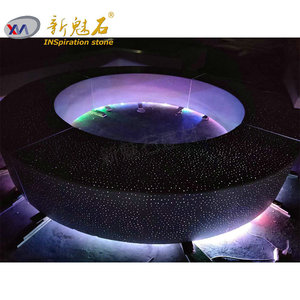 New Stone Building Materials Round Translucent <b>Cement</b> Bench With Tree Pit XMS006 Custom Starry Sky Prefabricated Concrete - Product Image 3
