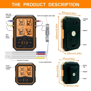 Nhiệt Kế Thực Phẩm Kỹ Thuật Số Thịt Bếp Nấu Nướng Nhiệt Kế Nướng Với 4 Đầu Dò Nhiệt Độ BBQ Theo Dõi Nhiệt Độ Từ Xa - Product Image 2