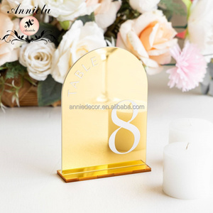 ANNIELU Numéros de table en acrylique effet miroir 4 couleurs, panneaux de table de mariage, marqueurs de table pour réceptions et événements - Product Image 4