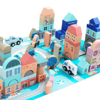Juego de Bloques de Construcción de Madera Inteligente, Escala 1:8, Modelo DIY, Juguete Educativo para Niños