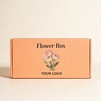 Boîte d'expédition en carton ondulé personnalisée imprimée numériquement, boîtes en papier renforcé, boîte d'expédition de fleurs, emballage pour bouquet de roses, emballage pour fleuristes