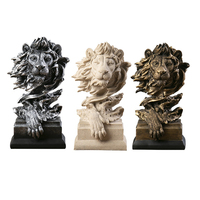 Statue de tête de lion moderne en résine, artisanat fait main, sculpture artistique, décoration de la maison, salon, entrée, hall