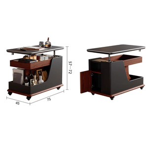 NKAHS Modern Wood <b>Coffee</b> <b>Table</b> with Storage Shelf Living Room Furniture Side <b>Table</b> with Drawer and Bottle Rack - Product Image 4