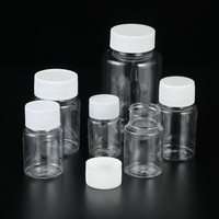 Bouteille ronde miniature personnalisée de 20 ml en PET, en plastique transparent de qualité alimentaire, vide, pour capsules et pilules, avec impression sérigraphique pour vitamines