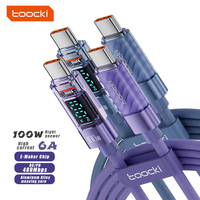 Câble de charge rapide et de données Toocki, nouvelle arrivée, écran LED, C-C, 100W, pour Android