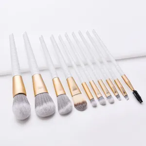 10 Stuks Borstel Set Veganistische Wreedheid Gratis Custom Logo Professionele Private Label Make-Up Borstels Marmer Make-Up Borstel Set Van Hoge Kwaliteit