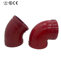 Raccord rainuré en fonte ductile pour lutte contre l'incendie ASTM A536 300 PSI UL FM, coude, té, réducteur pour système de protection anti-incendie par sprinklers