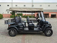 RENQI Carro de Golf Eléctrico Exclusivo para 6 Personas con Toldo, Caja de Almacenamiento, Batería de 60V y 90km de Autonomía para Exploración al Aire Libre