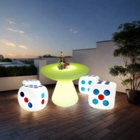 Table de bar LED étanche commerciale pour mariages et fêtes pour terrasses et tables basses lumineuses à atmosphère lumineuse