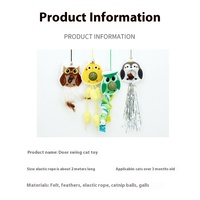 Joysing Self-Hi Jouet suspendu pour chat, bâton de chatouillage à plumes élastiques, anti-ennui et d'entraînement, nouveaux accessoires pour chats, jouets pour animaux de compagnie