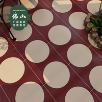 Carrelage Rouge Vin Style Extrême Poverté, Motif Petite Fleur en Brique, pour Murs Intérieurs, Cuisine, Balcon, Restaurant