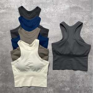 TZ7725レディース2ピース衣装シームレスエクササイズスポーツブラタンクトップハイウエストショーツロングレギンスヨガセットアクティブウェア - Product Image 6