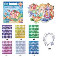 HARDWORK Creative Ensemble de jouets créatifs DIY pour enfants sur le thème de l'océan, avec autocollants mosaïque de peinture diamant, jeu de coloriage et de déguisement à effet miroir brillant