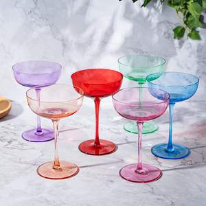 Top Seller 2023 Colored Coupe Glasses Set of 6 <strong>Stemmed</strong> <strong>Champagne</strong> Coupe Glasses Multi-colored <strong>Champagne</strong> <strong>Flutes</strong> - Product Image 5