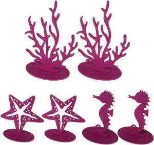 6 pièces décorations d'anniversaire sirène violette pièce maîtresse de table en feutre, fournitures de décorations de fête <span class=keywords><strong>sous</strong></span> <span class=keywords><strong>la</strong></span> mer pour le thème de <span class=keywords><strong>l</strong></span>'océan - Product Image 1