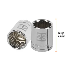 BOX 6 23mm <b>Socket</b>, <b>12</b> <b>Points</b>, 1/2" Drive, TRUPER - Product Image 3