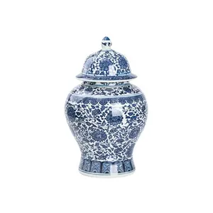 Антикварные сине-белые керамические банки ручной работы для украшения, обычные керамические банки для домашнего декора