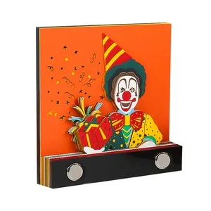 Weekly Deals 3D Block Note Smiling Clown Memo Pad Creative Paper Cut Different Sheets Notepad Cube Custom Party Favors