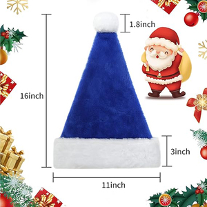 8293 sombrero de Papá Noel de terciopelo azul de alta calidad <span class=keywords><strong>Unisex</strong></span> con forro suave <span class=keywords><strong>regalos</strong></span> de <span class=keywords><strong>Navidad</strong></span> <span class=keywords><strong>para</strong></span> Amigos de la familia cálido grueso sombrero de Papá Noel azul - Product Image 2