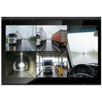 Système de surveillance de caméra de camion à écran tactile LCD étanche 4G de 10 pouces à 5 canaux avec alerte d'angle mort BSD et vue latérale