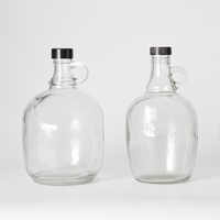 Conteneurs à vin transparents de 4 litres, bocaux à vin de Californie, growler à bière en verre, bouteille à liqueur de grande capacité avec une poignée