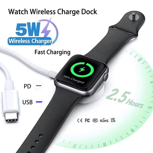 <span class=keywords><strong>Cargador</strong></span> Inalámbrico <span class=keywords><strong>Redondo</strong></span> USB Tipo C de 5 W para Reloj Apple Iwatch 9 8 7 6 5 4 3 2 1, Base de Carga Magnética para Reloj, 2025 - Product Image 1