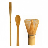 Ensemble de fouets à matcha modernes 4 pièces en gros - Fouet à matcha, cuillère à thé, cuillère traditionnelle, passoire à thé - Ensemble parfait