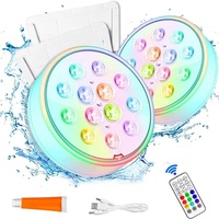 Lampes LED submersibles étanches IP68 rechargeables par USB avec télécommande RF, super lumineuses pour la plongée