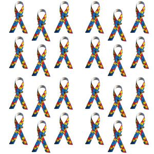 Cinta de satén 100% poliéster estampada de una sola cara, para concienciación sobre el <span class=keywords><strong>autismo</strong></span>, la más gruesa, resistente y duradera, reciclada, sin azo ni cadmio, 3/8 pulgadas. - Product Image 5