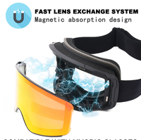 Meilleure vente de lunettes de ski magnétiques personnalisées, vente en gros, Logo personnalisé UV400, mousse d'aération, anti-buée, snowboard