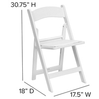 Chaises pliantes en résine blanche rembourrées souples pour adultes, empilables, idéales pour mariages, fêtes et événements – Meilleures ventes