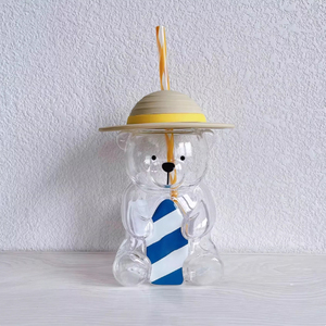 Copo de Vidro em Forma de Urso com Tampa e Canudo 20oz para Bebidas como Café, Suco, Leite e Chá - Product Image 6