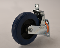 Roue de chariot industrielle robuste avec frein à patin en caoutchouc, noyau en fer, 8 pouces, 50 mm, 300 kg, résistante à la chaleur