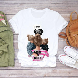T-<span class=keywords><strong>shirt</strong></span> Personalizzata con Stampa Cartoon per Donna, Moda Mamma-Figlio, Abbigliamento Streetwear Vintage, Maglietta Grafica a Maniche Corte per Coppie - Product Image 6