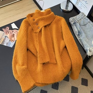 <span class=keywords><strong>Pull</strong></span> en <span class=keywords><strong>cachemire</strong></span> tricoté en mohair doux et décontracté pour <span class=keywords><strong>femme</strong></span>, nouvelle collection automne/hiver 2025, <span class=keywords><strong>grande</strong></span> <span class=keywords><strong>taille</strong></span> avec écharpe - Product Image 3