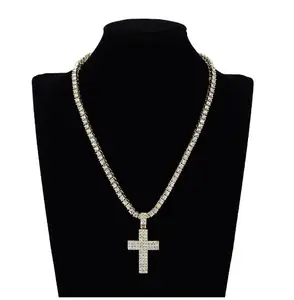Hip Hop New Product Personalized Cross Pendant Punk Motorcycle Full Zircon Hot Selling Retro Pendant Necklace