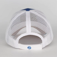 Blauwe Argyle Fruitkleurige Blok Baseball Cap Ademend Mesh Achterkant Trucker Pet met Kunstleren Patch Magische Sticker
