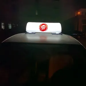 Personalizar ao ar livre levou pizza sinal carro telhado pizza sinal LED veículo topo placa sinal