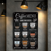 Plaque Métallique Rétro Personnalisée avec Impression UV - Art Mural Vintage pour Café 20x30cm Couleurs CMYK Décoration Intérieure