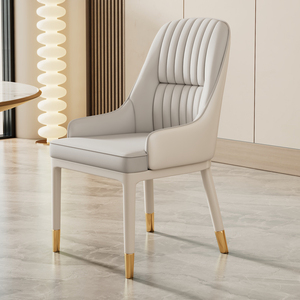 Modern Synthetic Leather Solid Wood <strong>Dining</strong> <strong>Chair</strong> Home Use Thickened <strong>Cream</strong> Style Comfortable Long Sitting Commercial Use High-End - Product Image 4